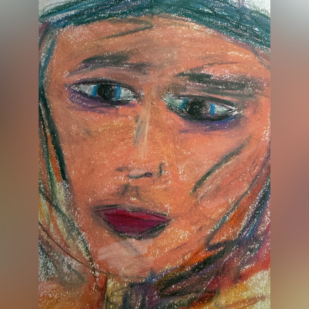 “The Devil Wears A Suit And Tie” oil pastel portrait, 18x24” - Picture 3 of 3